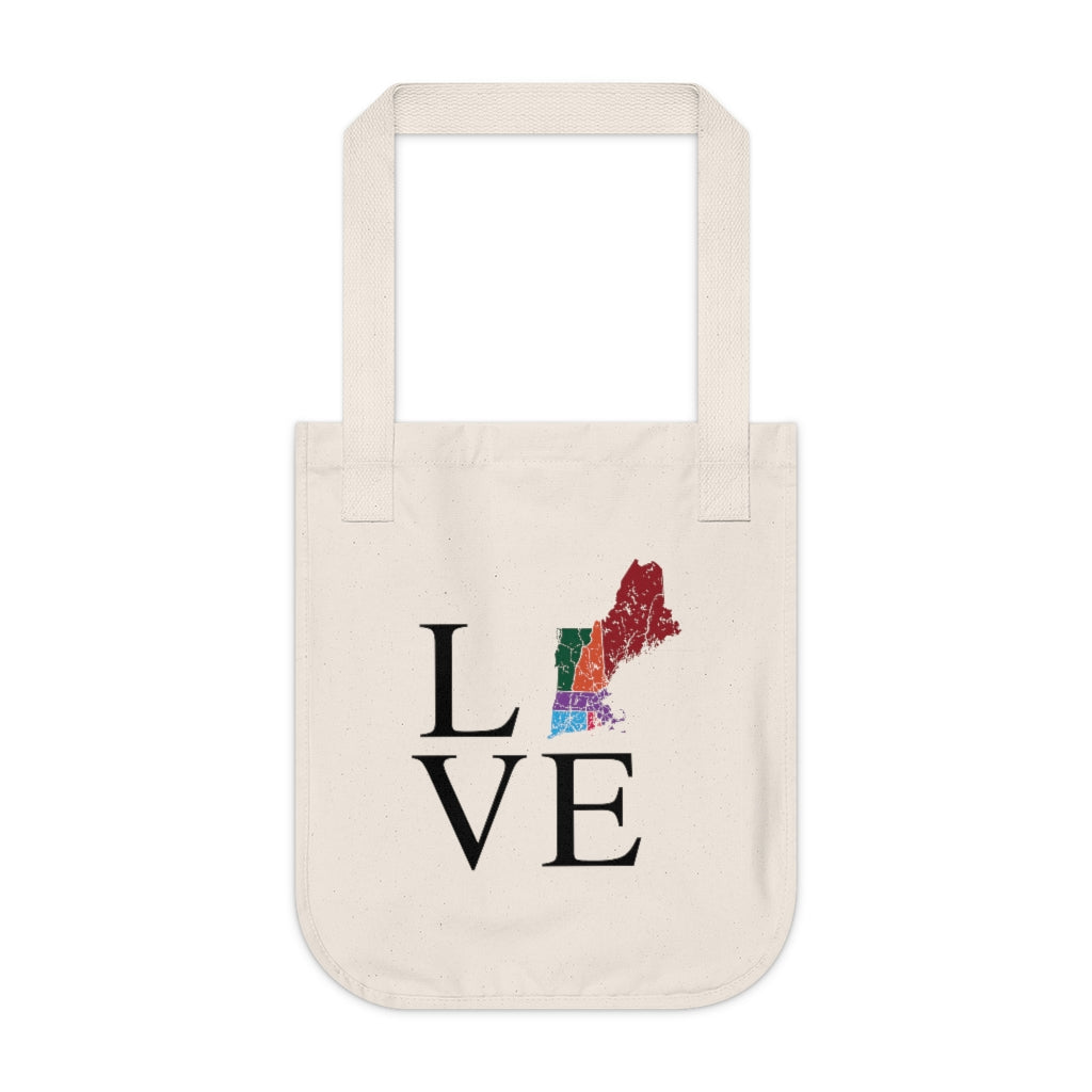 New England Love Organic Canvas Tote Bag