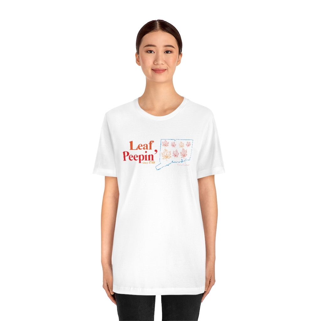 Leaf Peepin' Connecticut  Unisex Jersey Short Sleeve Tee