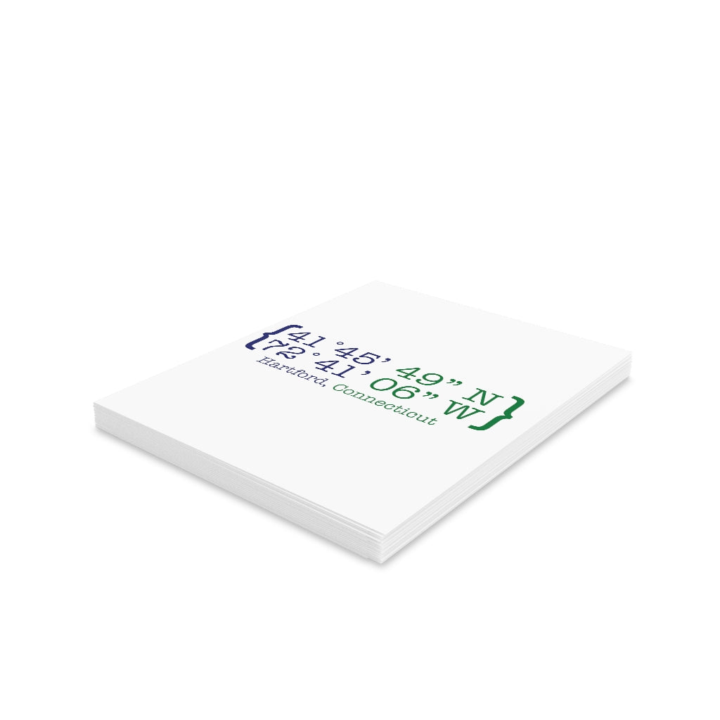 Hartford Coordinates Greeting Cards (8, 16, and 24 pcs)