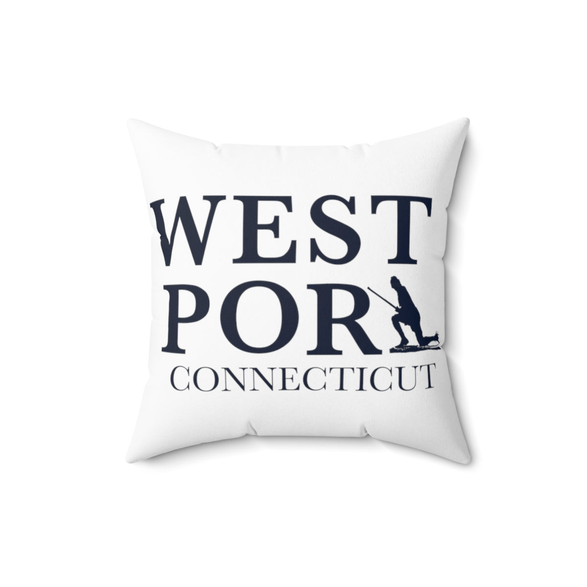  Westport Connecticut  Spun Polyester Square Pillow   Proceeds of this collection go to help build Finding Westport and Finding Connecticut’s website and brand. • Free USA shipping   Click here to go to our home page