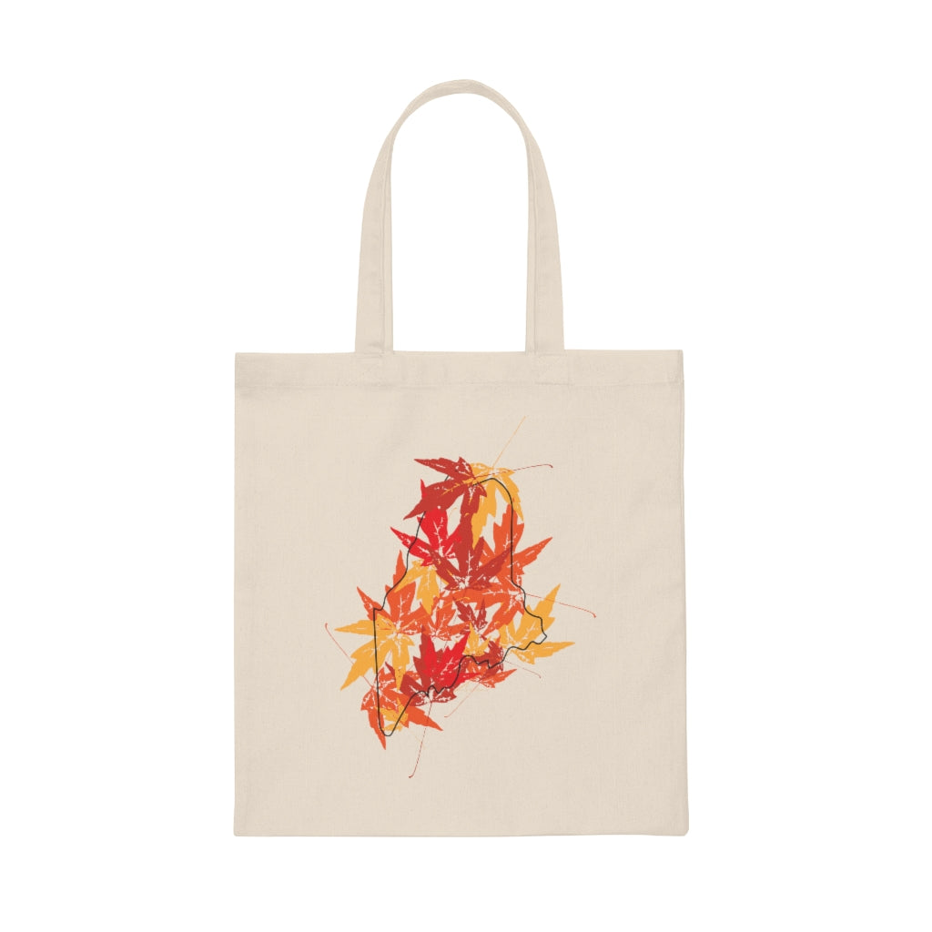 Maine Leaves Canvas Tote Bag