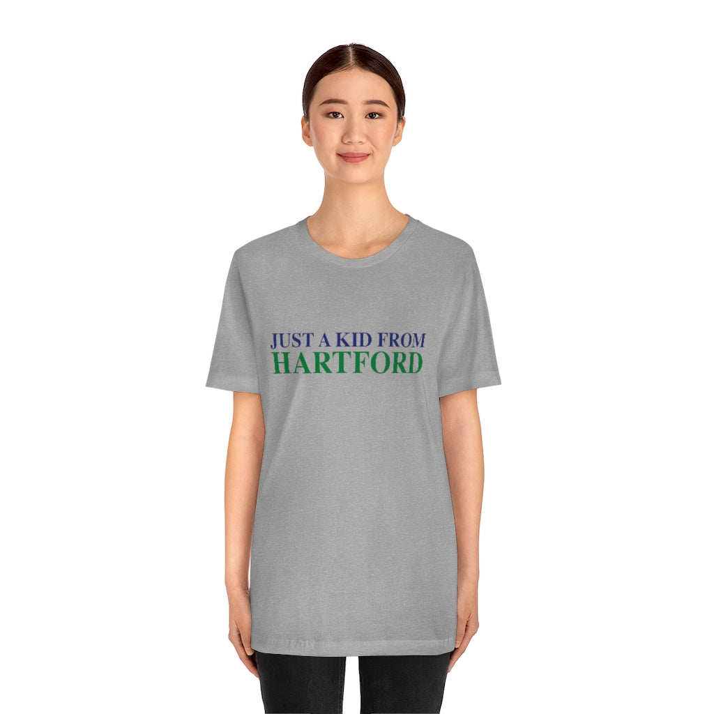 Just a kid from Hartford Unisex Jersey Short Sleeve Tee  Did you grow up in Hartford, Connecticut? Or know of someone who did? This collection is for someone who has those special Hartford memories.  Proceeds help grow Finding Connecticut's website and brand.   Click here to go back to our home page. 