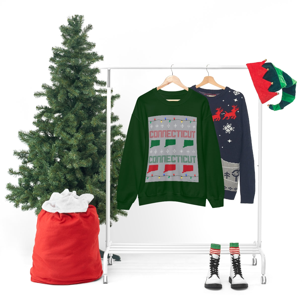 Connecticut Ugly Holiday Unisex Heavy Blend™ Crewneck Sweatshirt