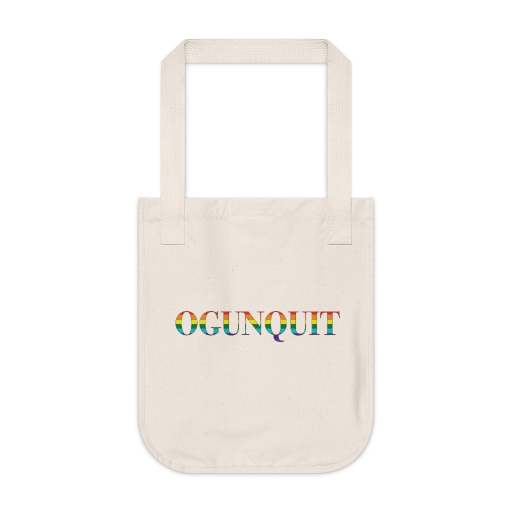 Ogunquit Rainbow Organic Canvas Tote Bag