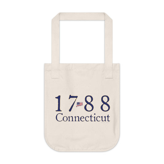 1788 Connecticut American Flag Organic Canvas Tote Bag