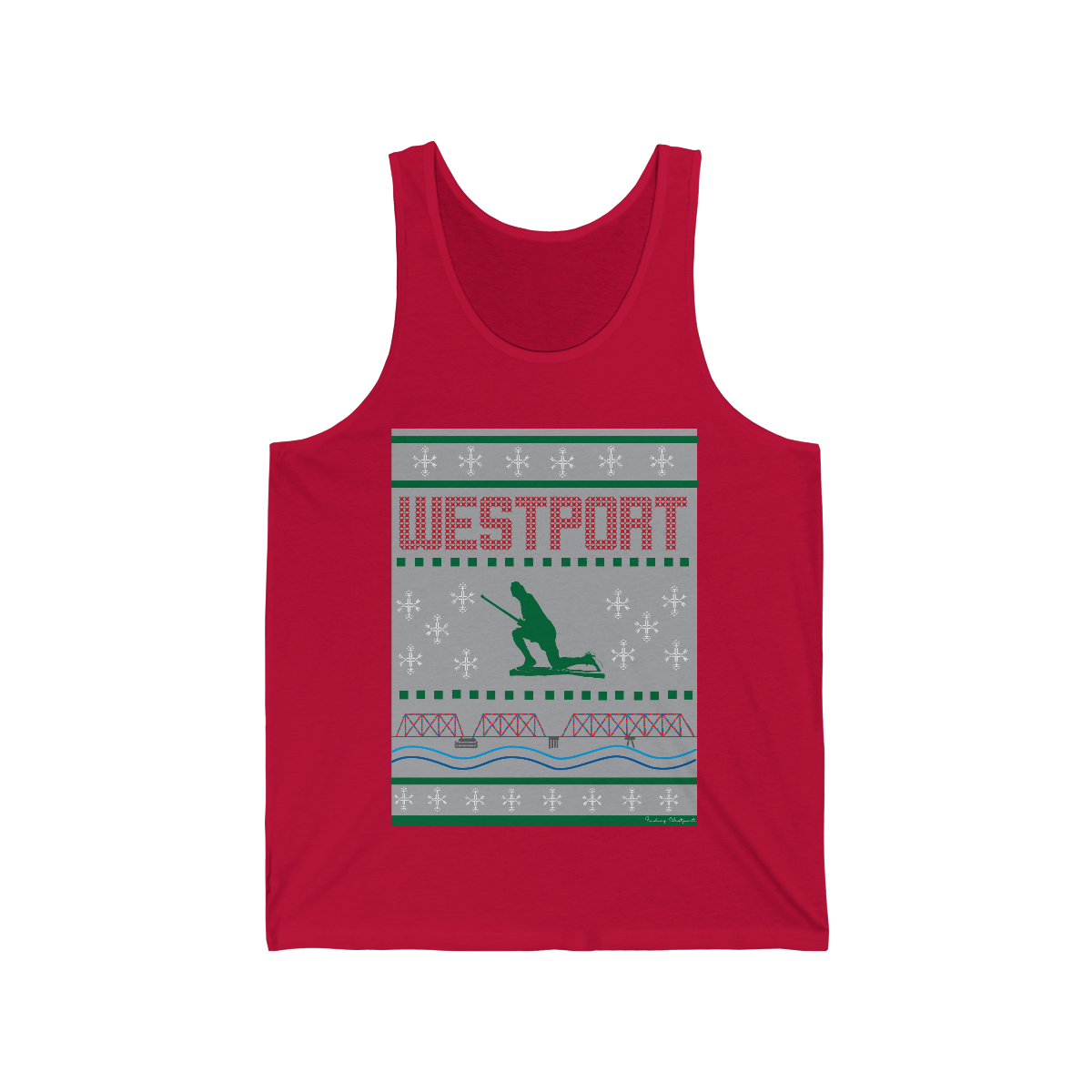 Westport Ugly Holiday Green / Red Unisex Jersey Tank