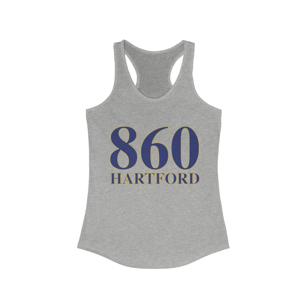 Hartford Connecticut shirt. 860 Hartford Women's Ideal Racerback Tank 860 Hartford Collection. Inspired by the Connecticut flag and the 860! Show off for your pride for Connecticut and Hartford!   Proceeds of this collection go to help build Finding Connecticut’s website and brand. • Free USA shipping   Click here to go to our home page