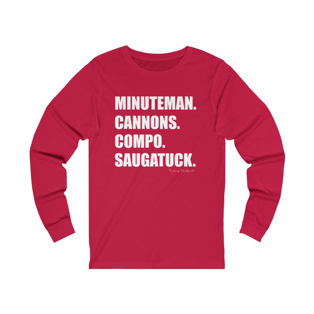 Minuteman. Cannons. Compo. Saugatuck. Unisex Jersey Long Sleeve Tee