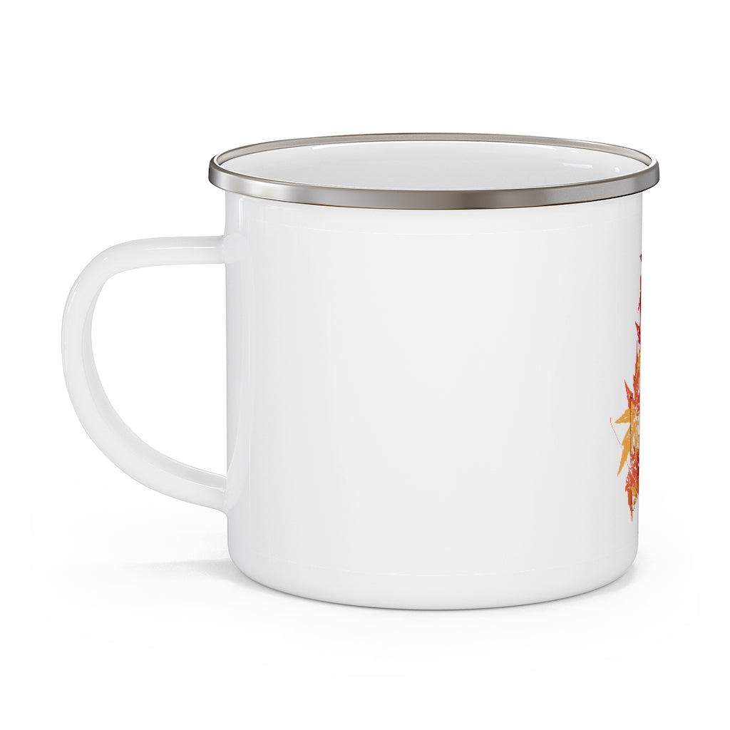 Maine Leaves Enamel Camping Mug