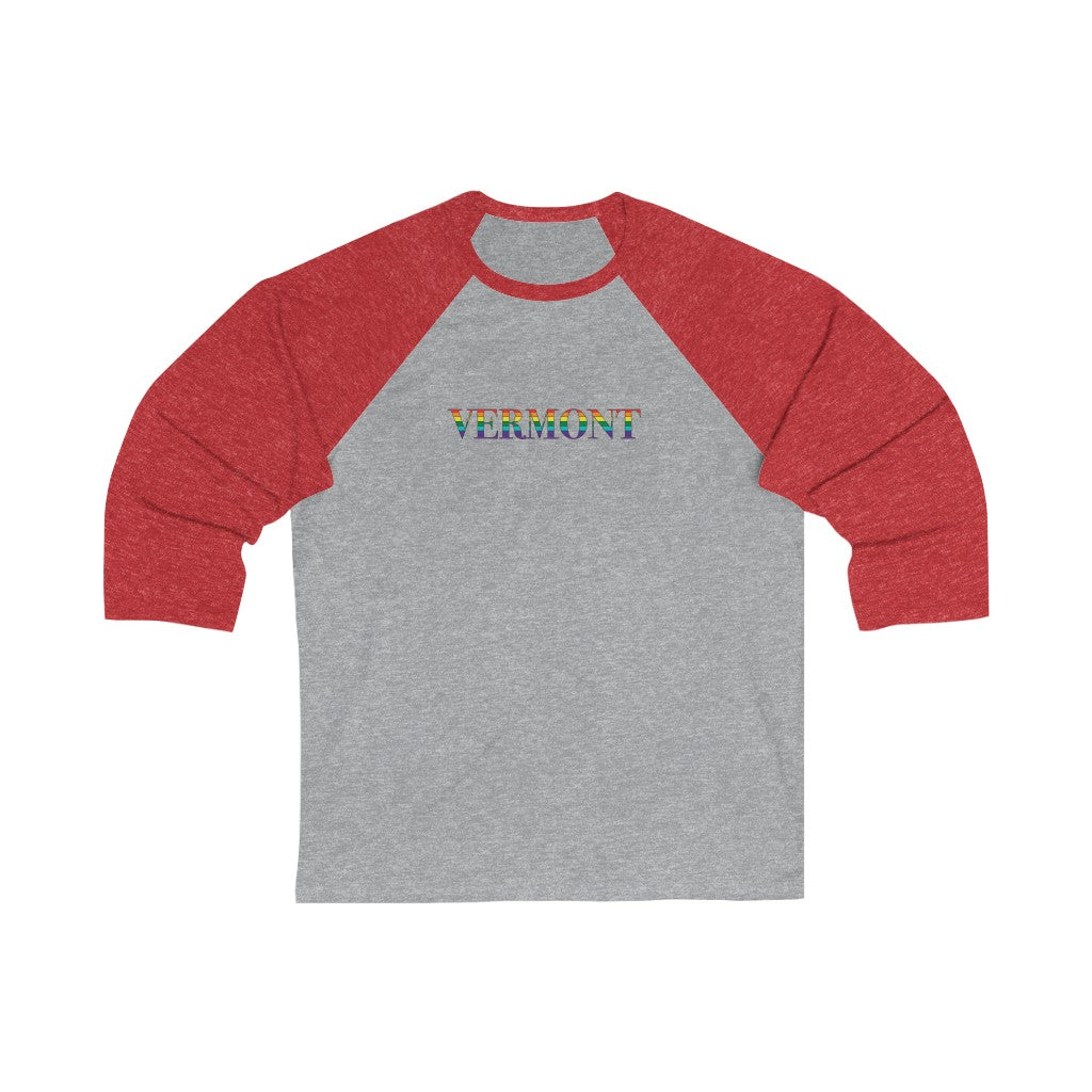 Vermont Rainbow Unisex 3\4 Sleeve Baseball Tee