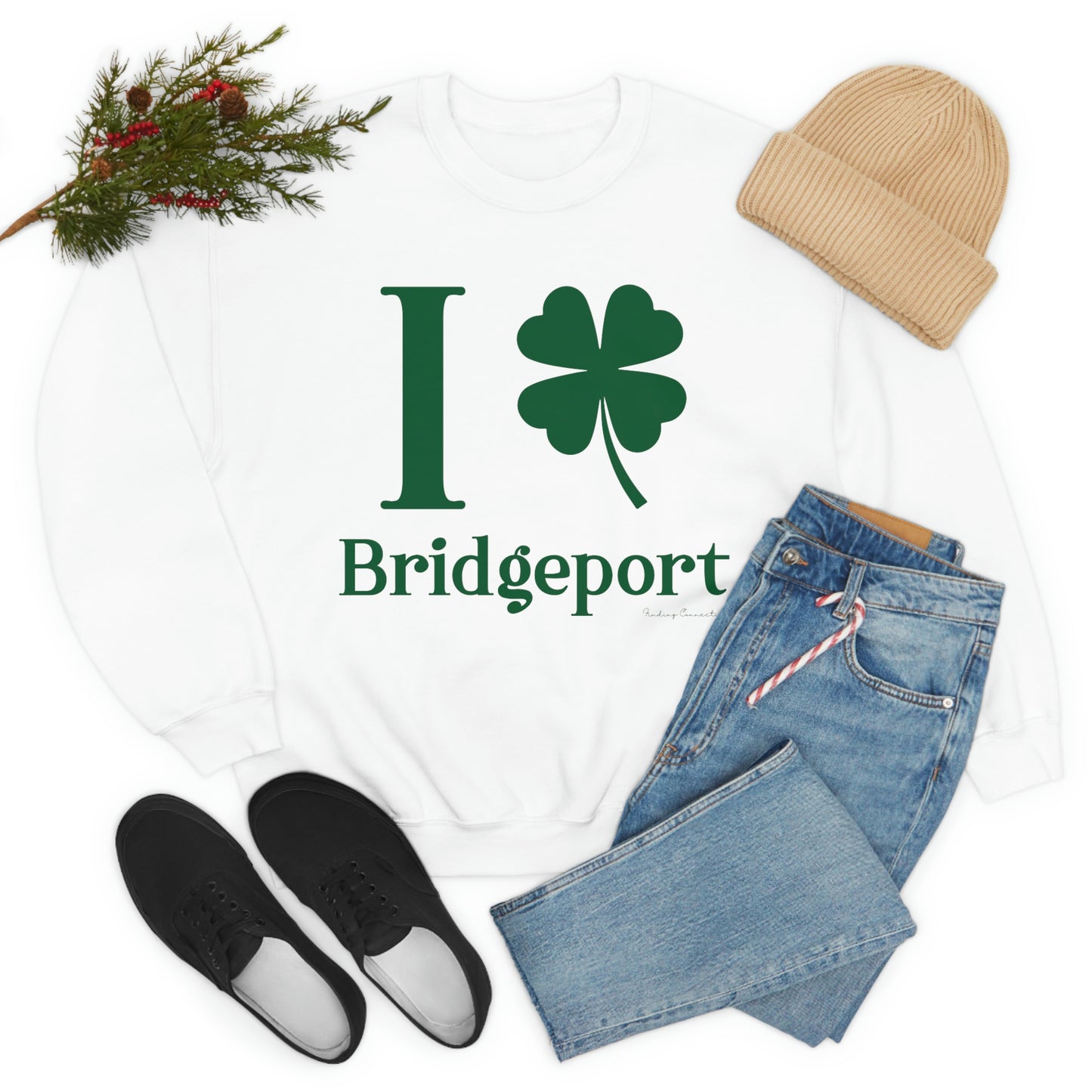 I Clover Bridgeport  (Green) Unisex Heavy Blend™ Crewneck Sweatshirt