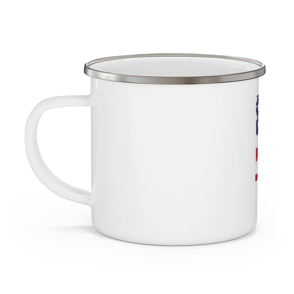 Rhode Island American Flag Enamel Camping Mug