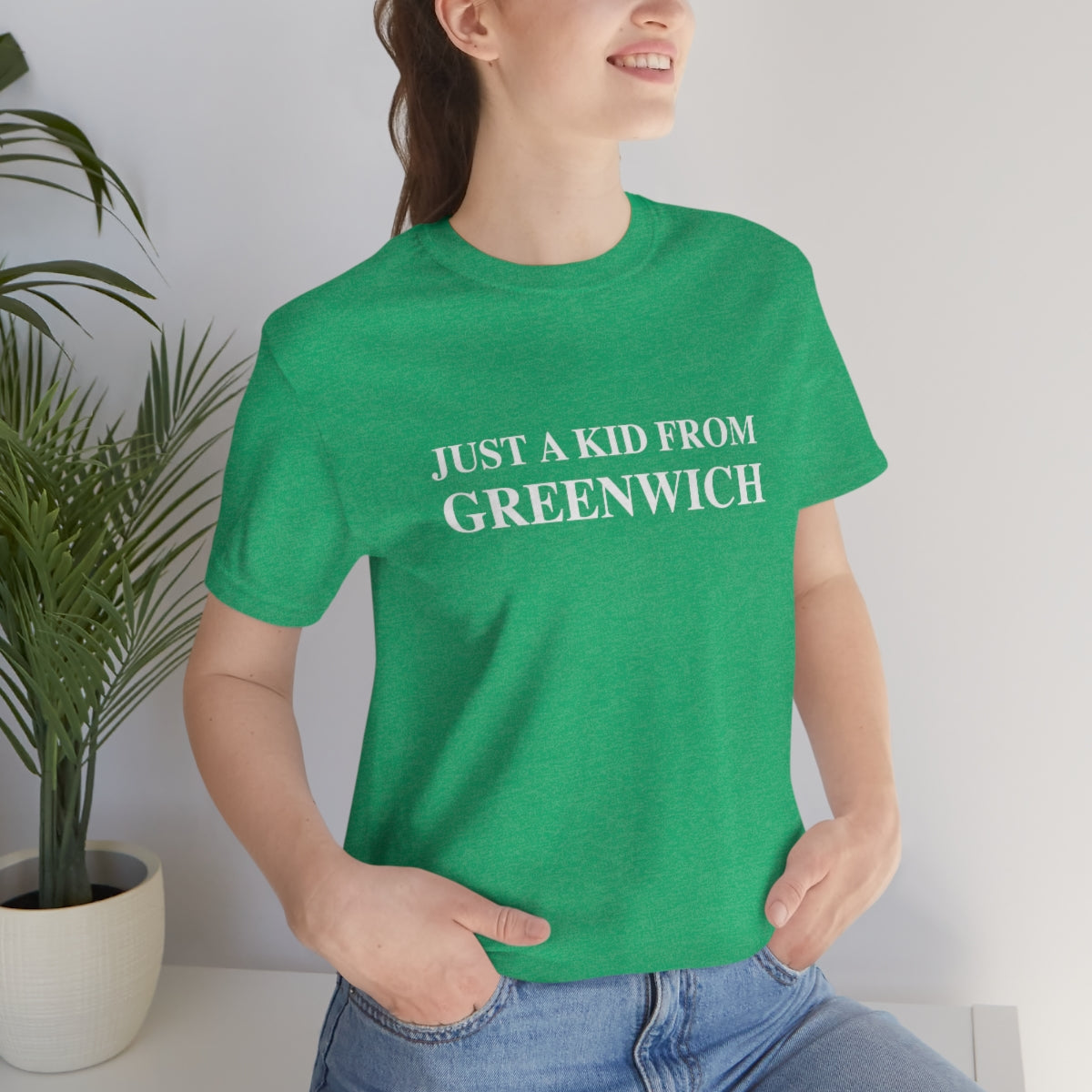 Just a kid from Greenwich Unisex Jersey Short Sleeve Tee