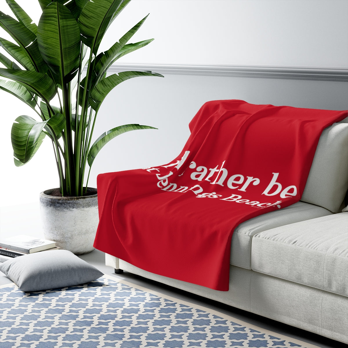 I'd rather be at Jennings Beach. Sherpa Fleece Blanket