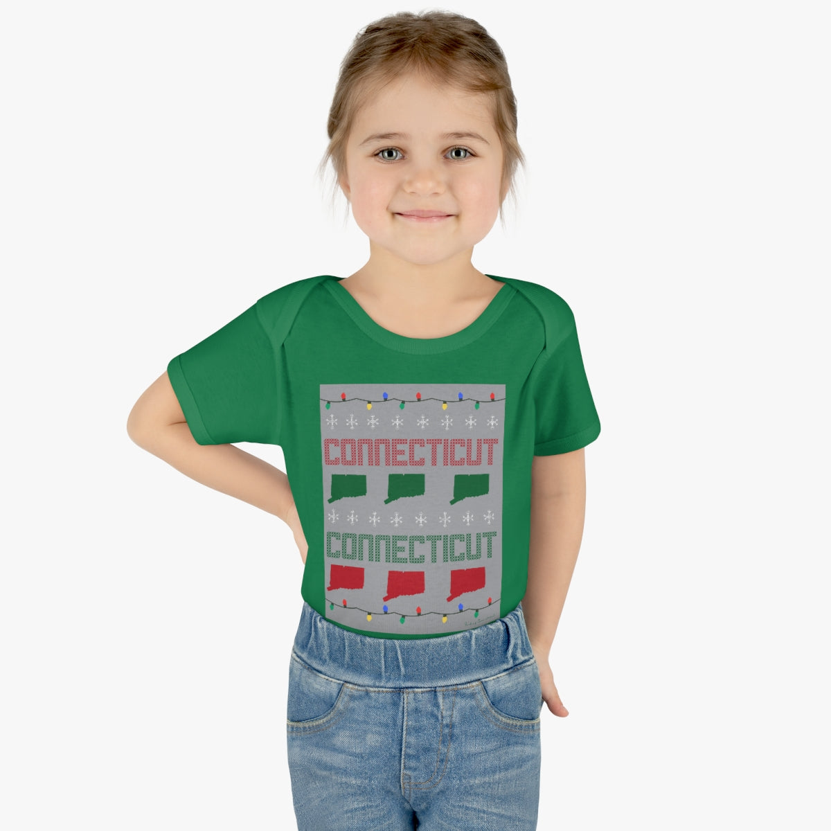 Connecticut Ugly Holiday Infant Baby Rib Bodysuit