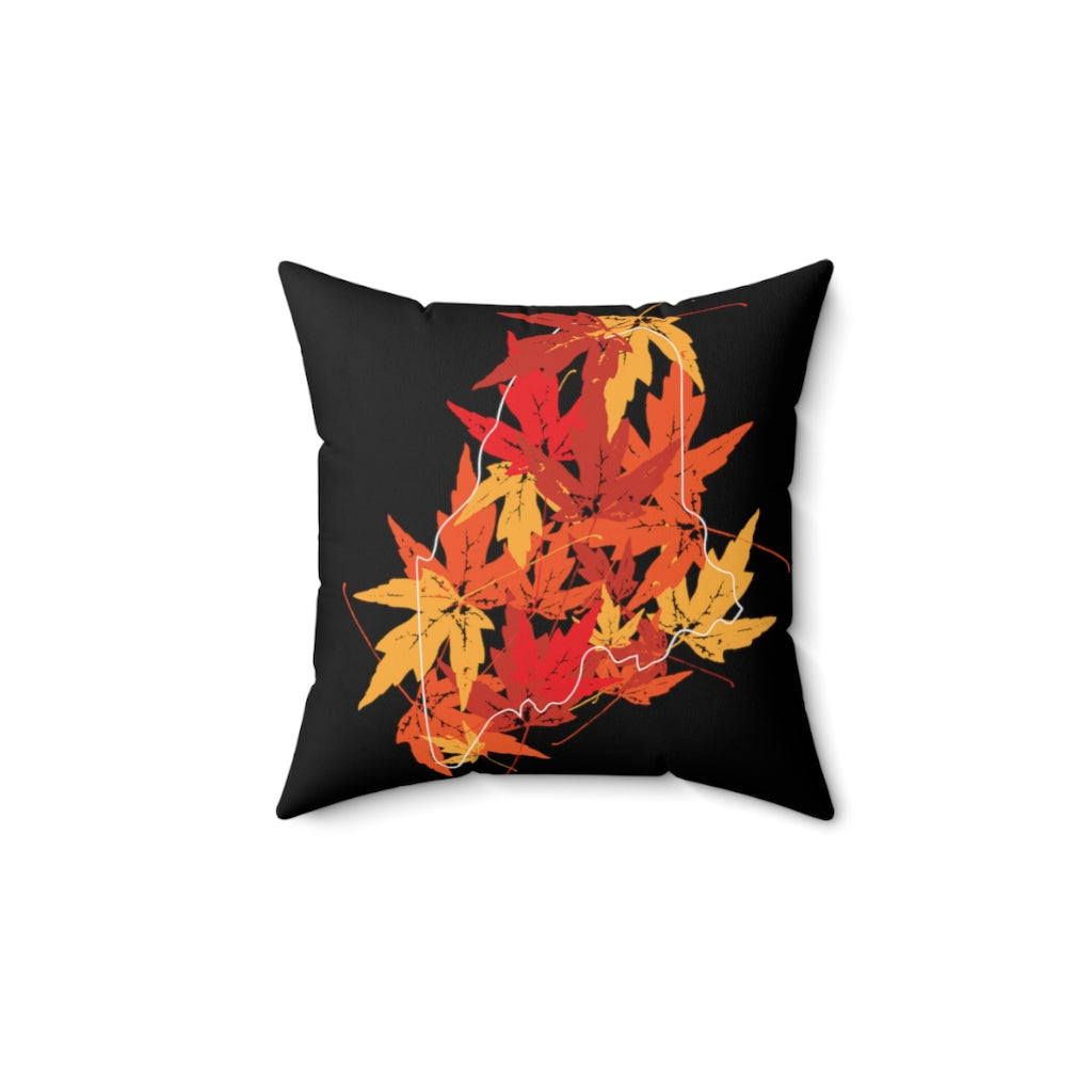 Maine Leaves Spun Polyester Square Pillow