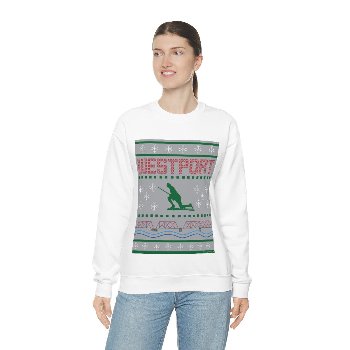 Westport Ugly Holiday Green - Red  Unisex Heavy Blend™ Crewneck Sweatshirt