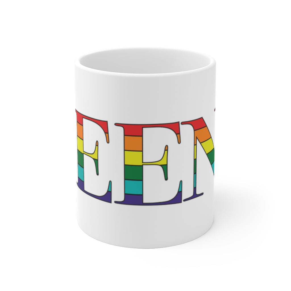 Keene Rainbow White Ceramic Mug