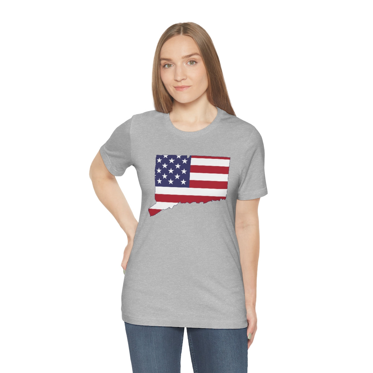 Connecticut American Flag Unisex Jersey Short Sleeve Tee