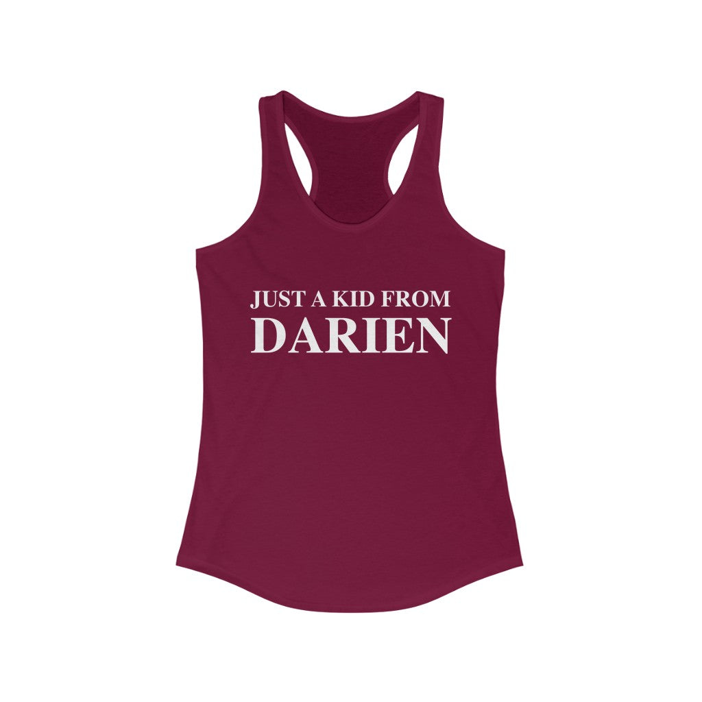 just a kid from darien ct womens tank top shirt 