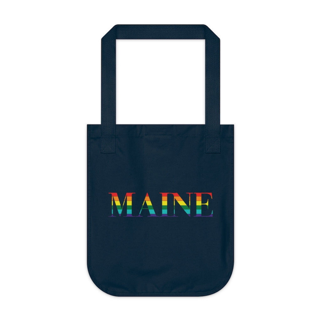 Maine Rainbow  Organic Canvas Tote Bag