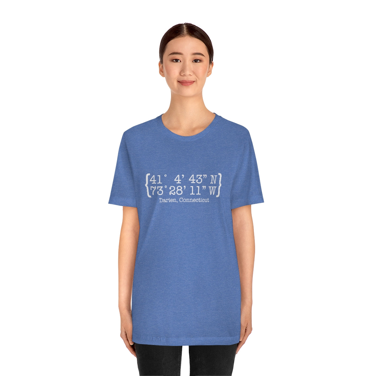 Darien Coordinates Unisex Jersey Short Sleeve Tee