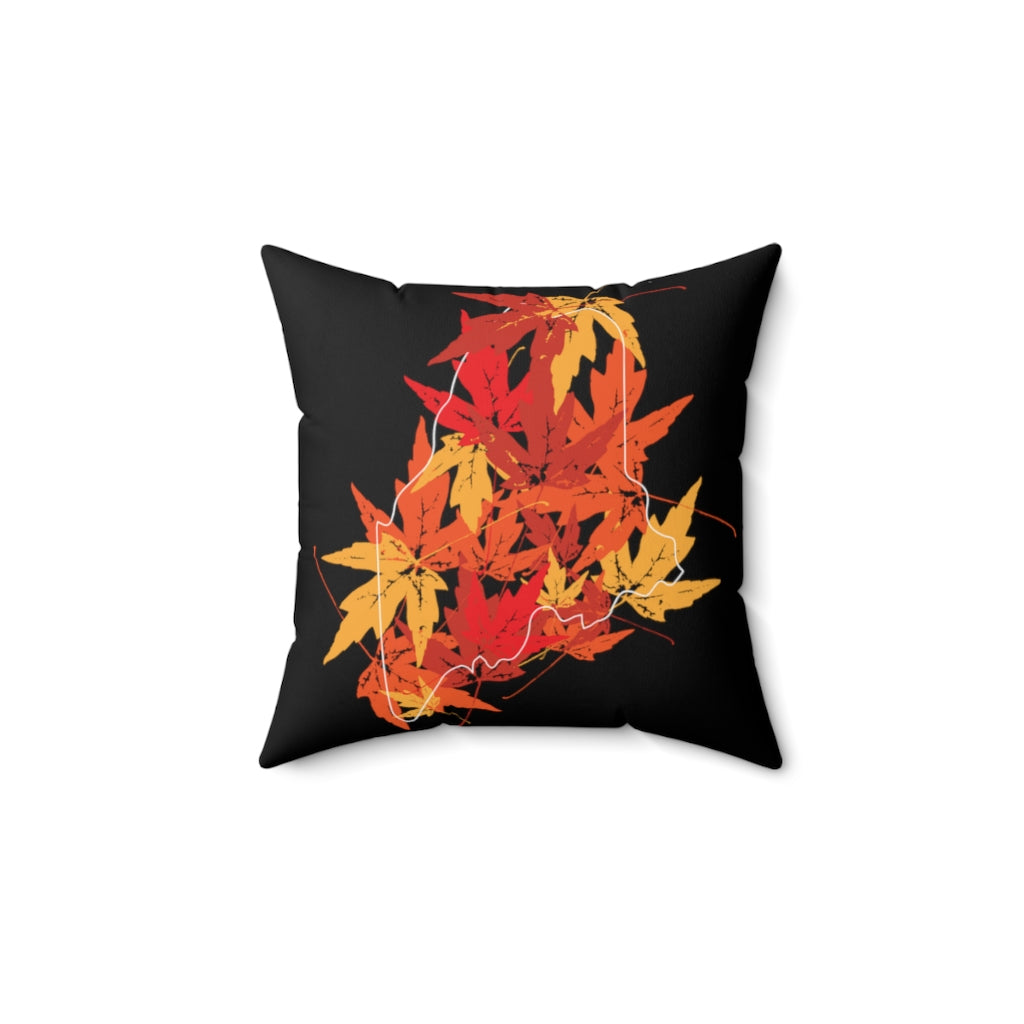 Maine Leaves Spun Polyester Square Pillow