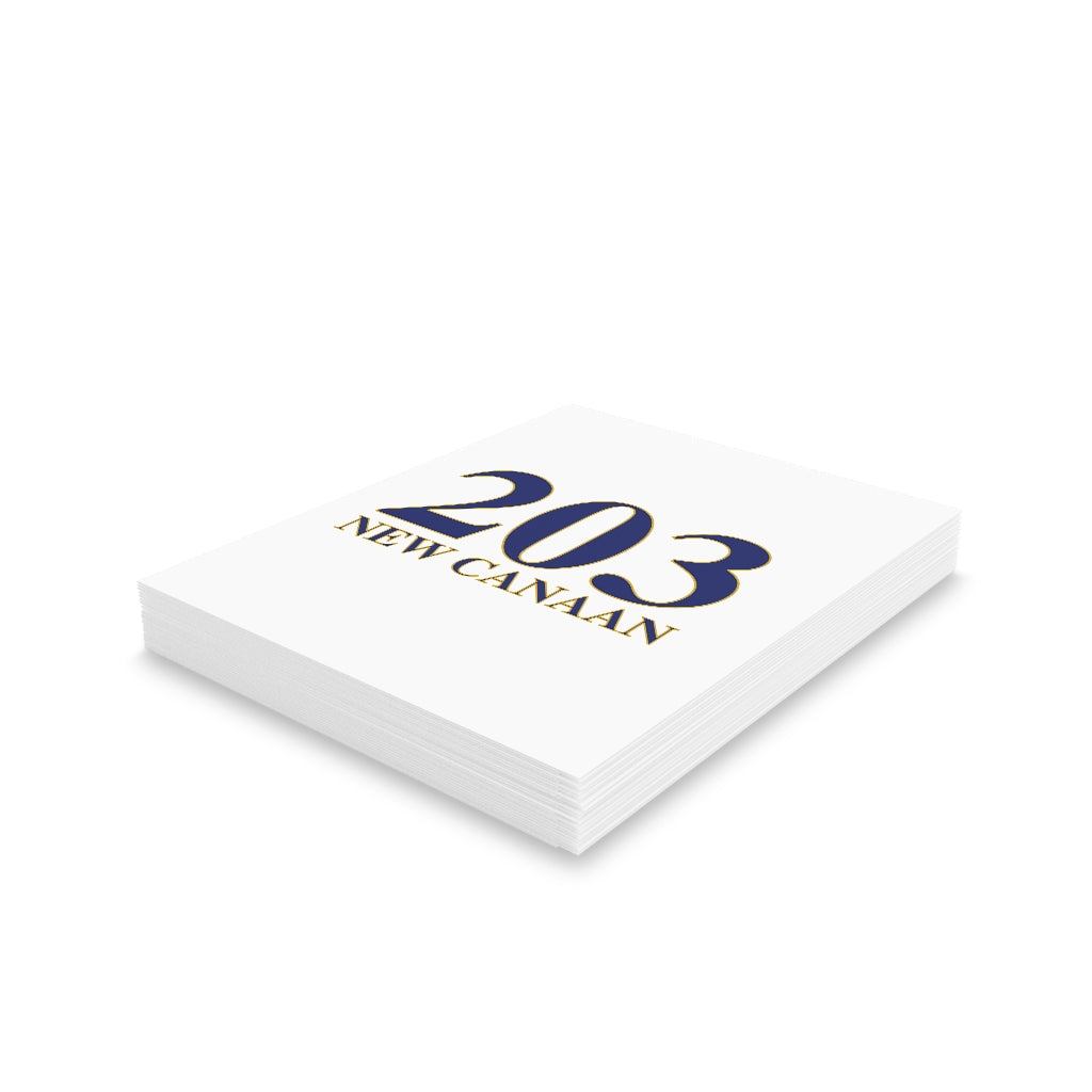 New Canaan 203 Connecticut Greeting Cards  The 203 New Canaan Collection. Show off New Canaan and Connecticut at the same time. Colors were inspired by the Connecticut state flag.   Proceeds help build Finding New Canaan and Finding Connecticut's brand. 