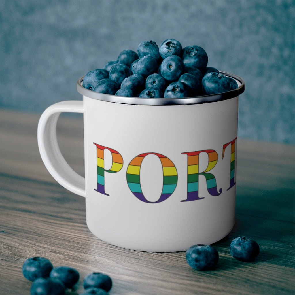 Portland Rainbow  Pride Enamel Camping Mug