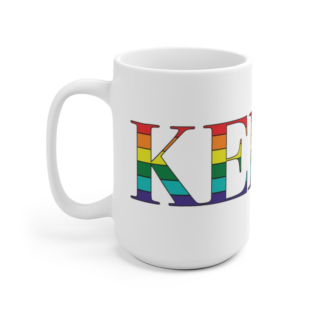 Keene Rainbow White Ceramic Mug