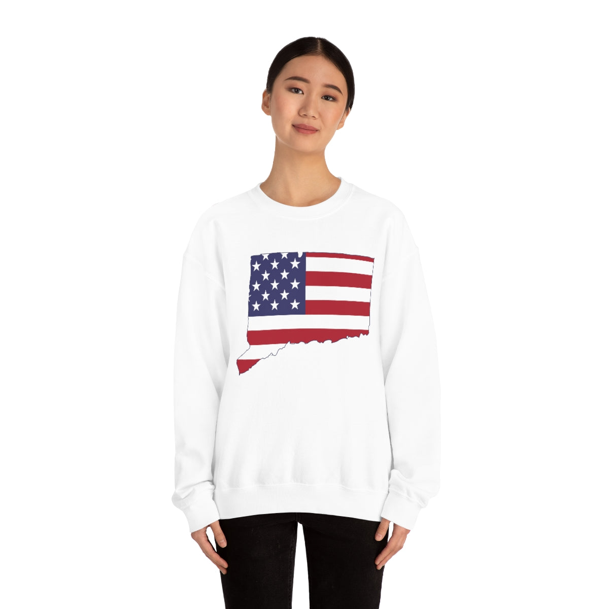 Connecticut American Flag Unisex Heavy Blend™ Crewneck Sweatshirt