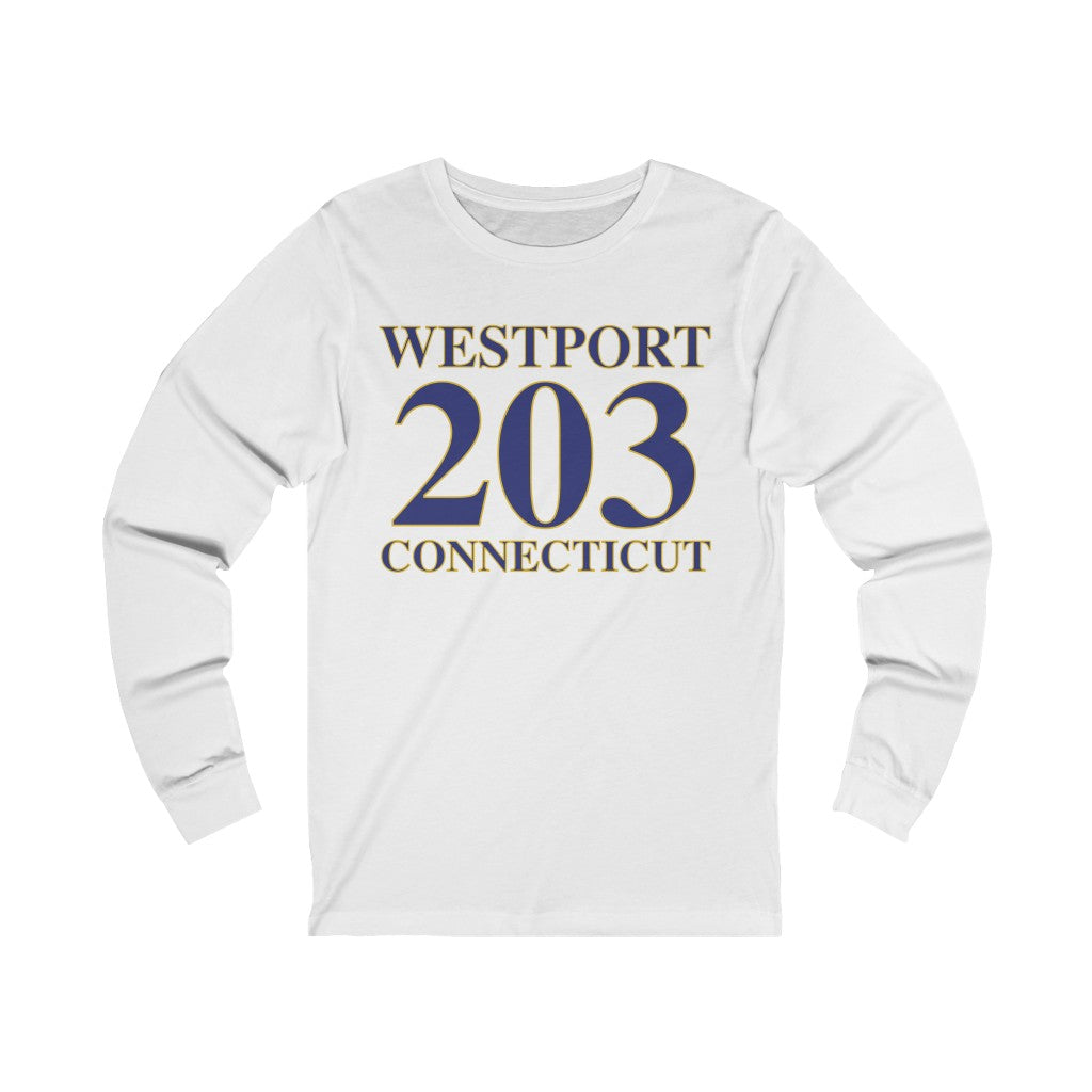 Westport 203 Connecticut Unisex Jersey Long Sleeve Tee 