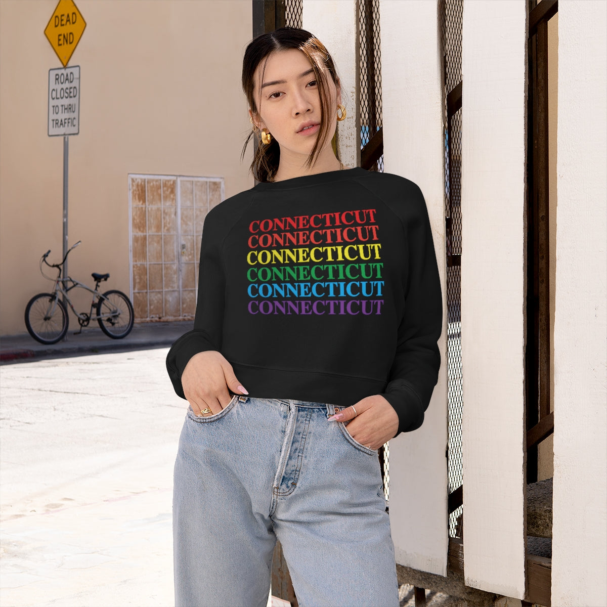 Connecticut Pride Women's Cropped Fleece Pullover