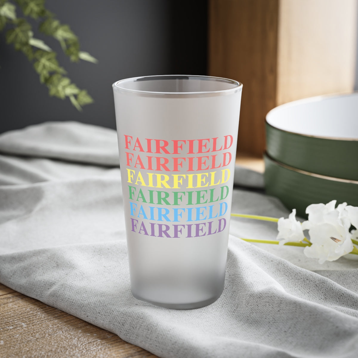 Fairfield Pride Frosted Pint Glass, 16oz