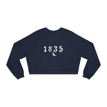 1835 Westport - White  Women's Cropped Fleece Pullover