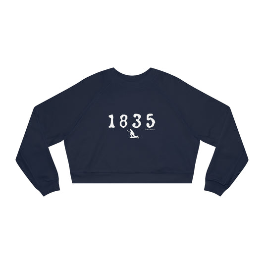 1835 Westport - White  Women's Cropped Fleece Pullover