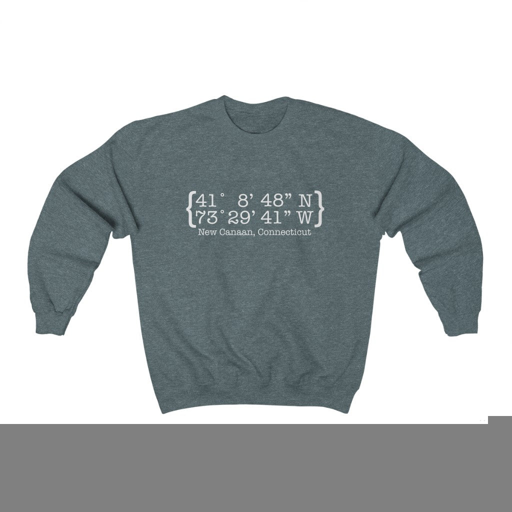  New Canaan Coordinates Unisex Heavy Blend Crewneck Sweatshirt  Does New Canaan, Connecticut always have a special place in your heart. The Coordinates collection marks the spot for the special place you have ties to.   Proceeds helps grow Finding New Canaan and Finding Connecticut's brand grow. 