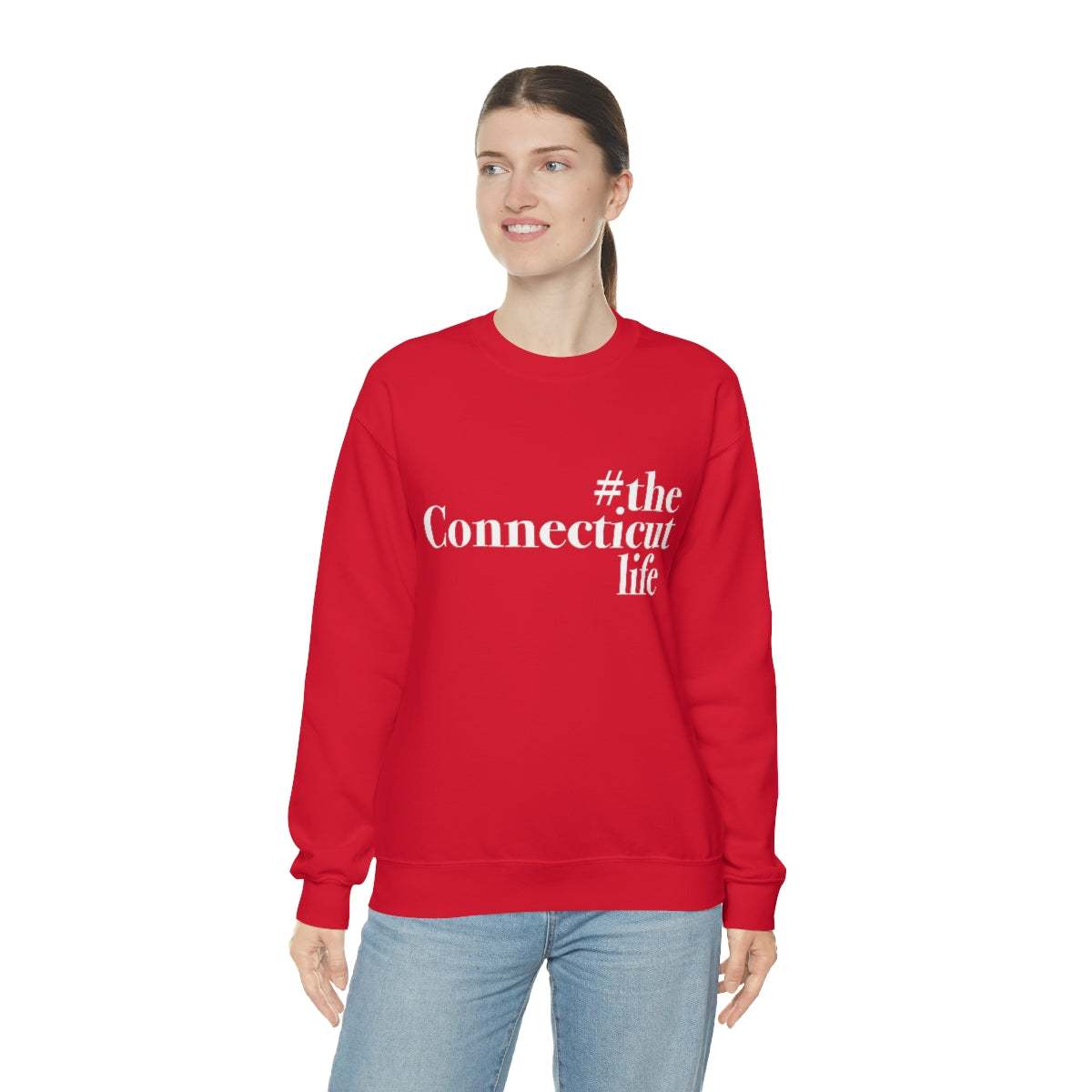 #theconnecticutlife Unisex Heavy Blend™ Crewneck Sweatshirt - White Font