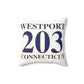 The 203 Westport Collection. Show off Westport and Connecticut at the same time. Colors were inspired by the Connecticut state flag. 