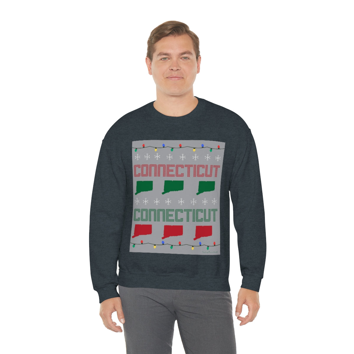 Connecticut Ugly Holiday Unisex Heavy Blend™ Crewneck Sweatshirt