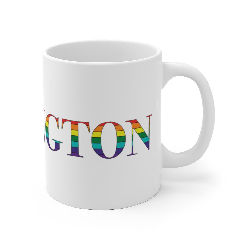 Burlington Rainbow White Ceramic Mug