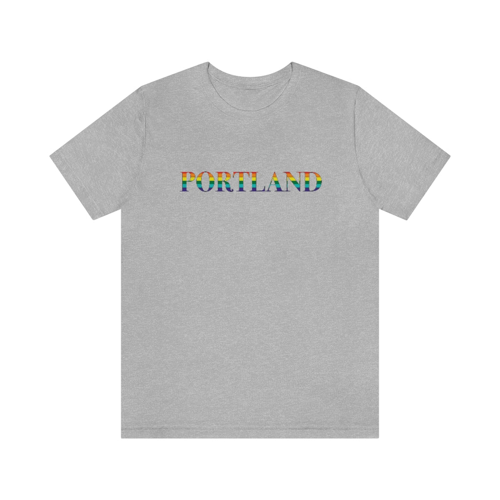 Portland Maine Rainbow Unisex Jersey Short Sleeve Tee