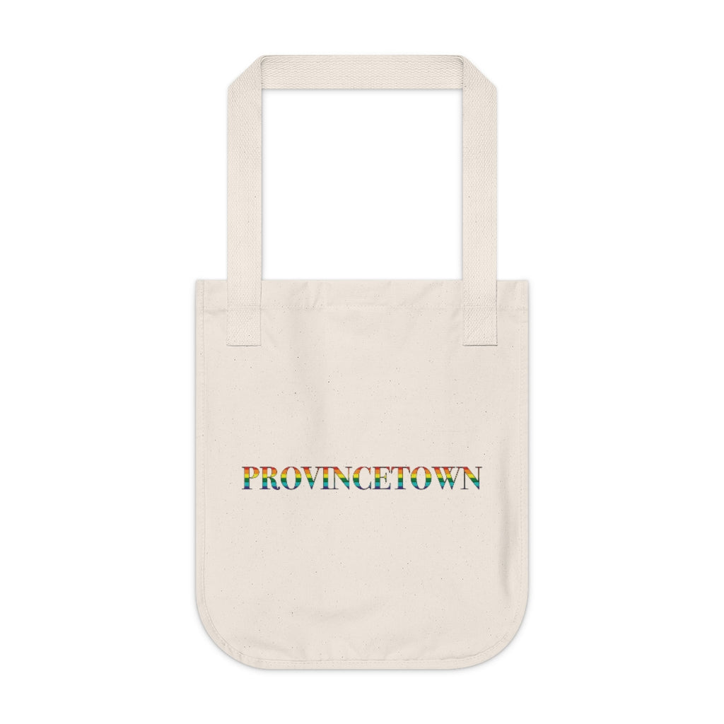 Provincetown Rainbow Organic Canvas Tote Bag