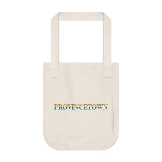 Provincetown Rainbow Organic Canvas Tote Bag