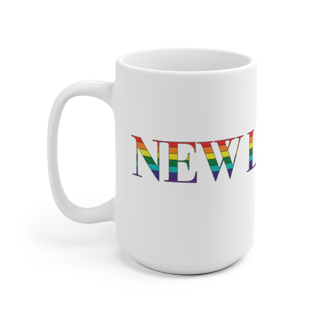 New London Rainbow White Ceramic Mug