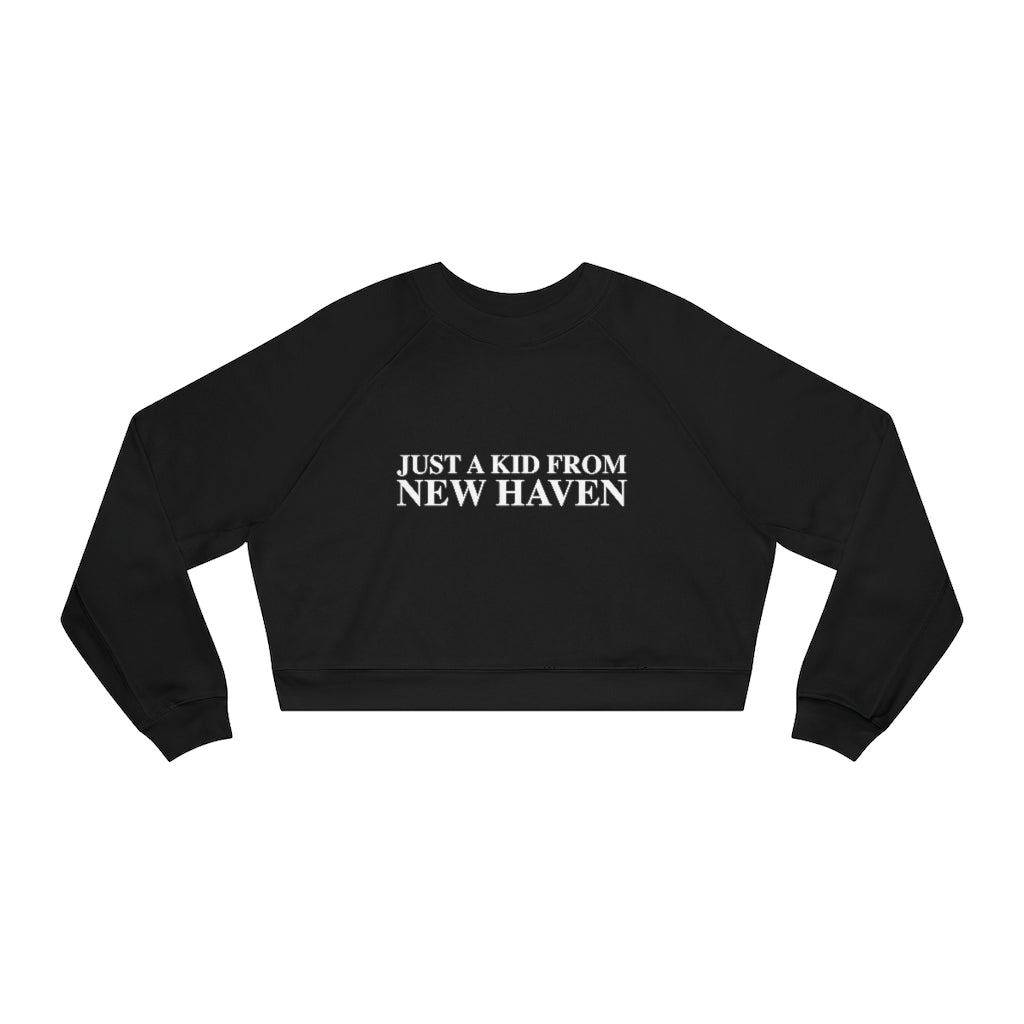 Just a kid from New Haven Women's Cropped Fleece Pullover