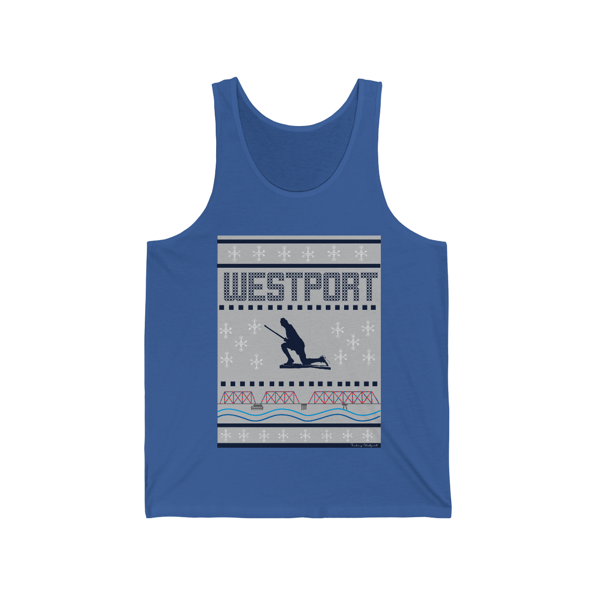 westport ct / connecticut ugly christmas sweater unisex tank top 