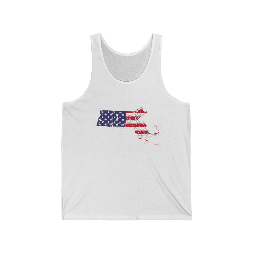 Massachusetts  American Flag collection has tee shirts, mugs, reusable bags, and other apparel and gifts. All proceeds goes to help build the Finding New England brand and get our website up and going. Free shipping on all products. 