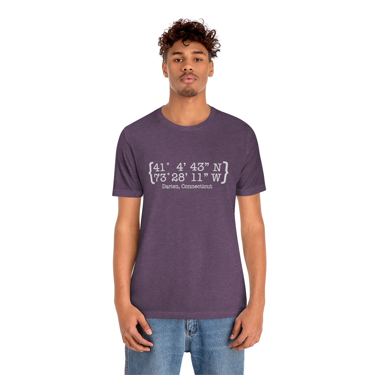 Darien Coordinates Unisex Jersey Short Sleeve Tee