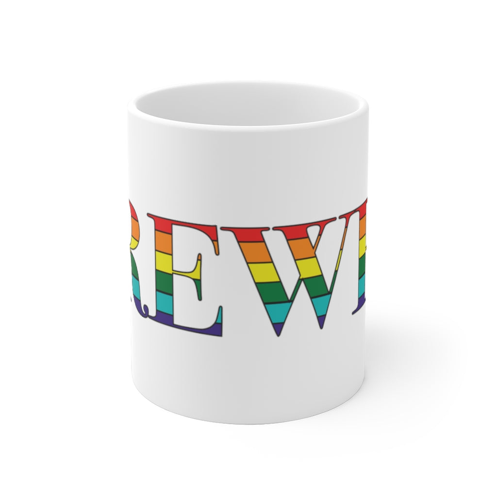 Brewer Rainbow White Ceramic Mug